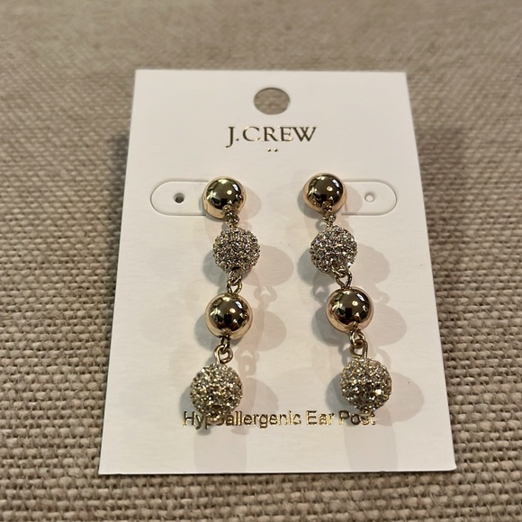 J. Crew Gold drop bauble earrings/NWT - Picture 3 of 9